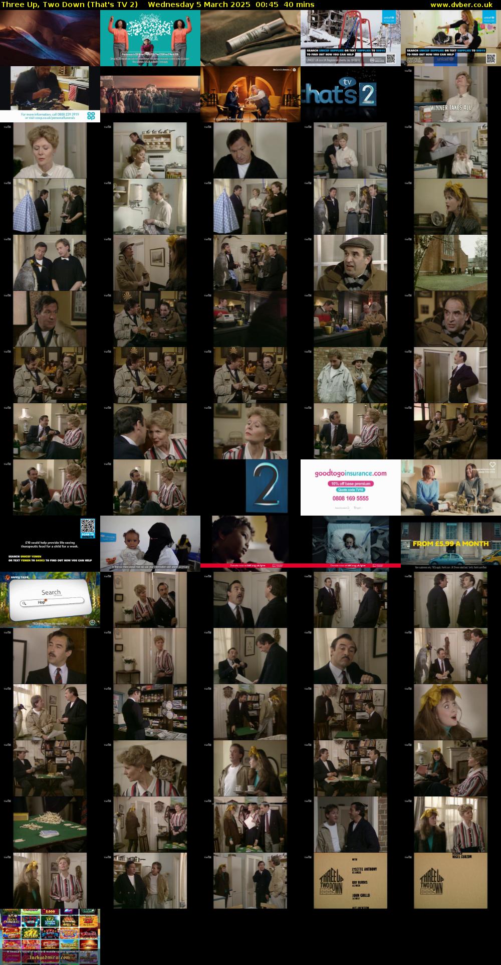 Three Up, Two Down (That's TV 2) Wednesday 5 March 2025 00:45 - 01:25