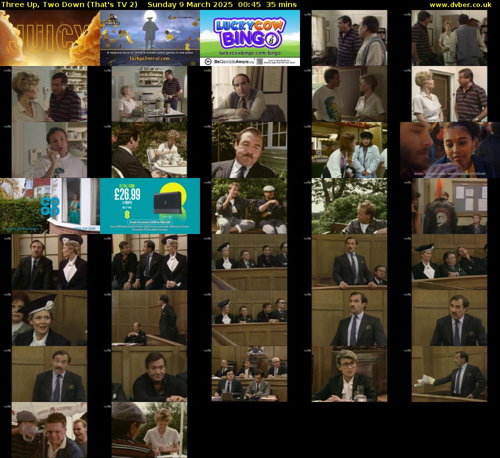 Three Up, Two Down (That's TV 2) Sunday 9 March 2025 00:45 - 01:20