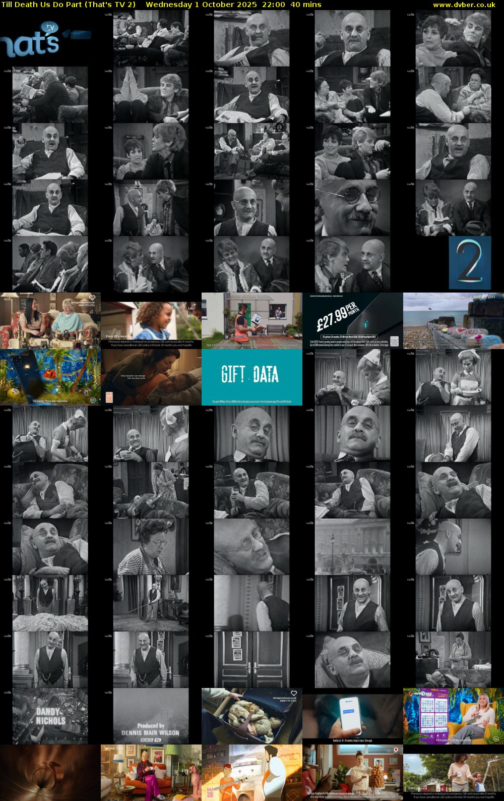 Till Death Us Do Part (That's TV 2) Wednesday 1 October 2025 22:00 - 22:40