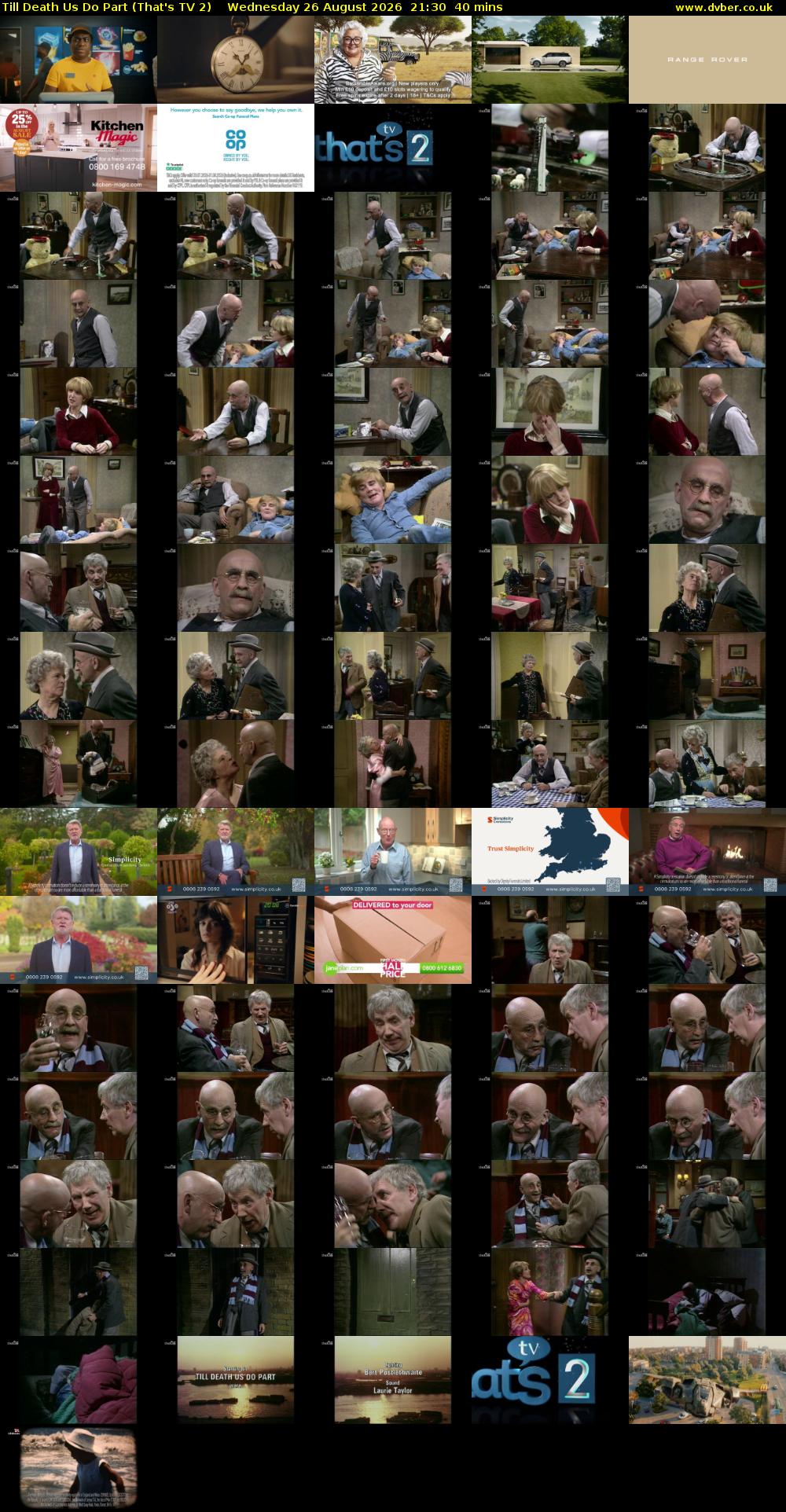 Till Death Us Do Part (That's TV 2) Wednesday 26 August 2026 21:30 - 22:10