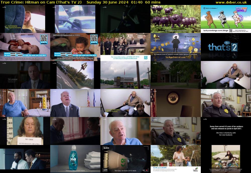 True Crime: Hitman on Cam (That's TV 2) Sunday 30 June 2024 01:40 - 02:40