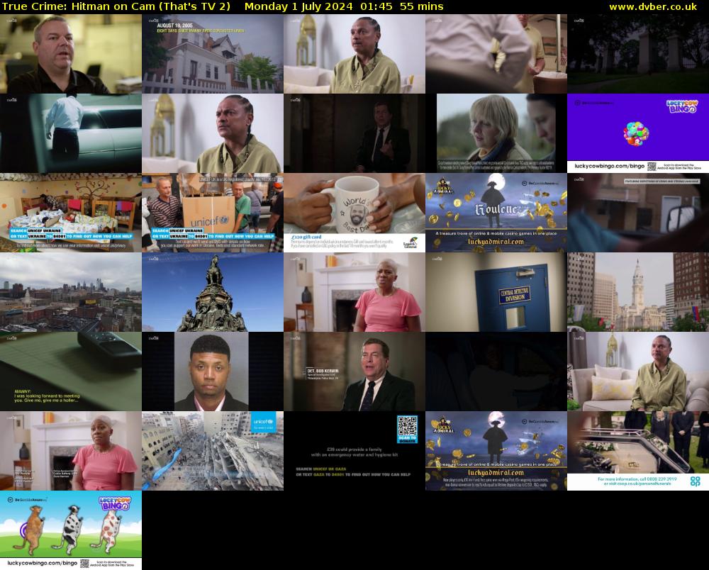 True Crime: Hitman on Cam (That's TV 2) Monday 1 July 2024 01:45 - 02:40