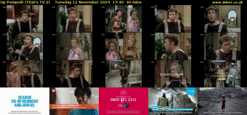 Up Pompeii! (That's TV 2) Tuesday 12 November 2024 17:40 - 18:20