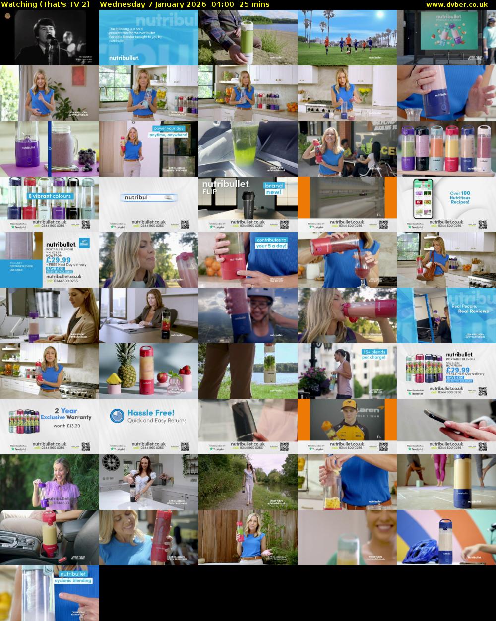 Watching (That's TV 2) Wednesday 7 January 2026 04:00 - 04:25