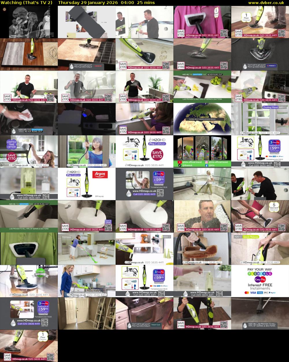 Watching (That's TV 2) Thursday 29 January 2026 04:00 - 04:25