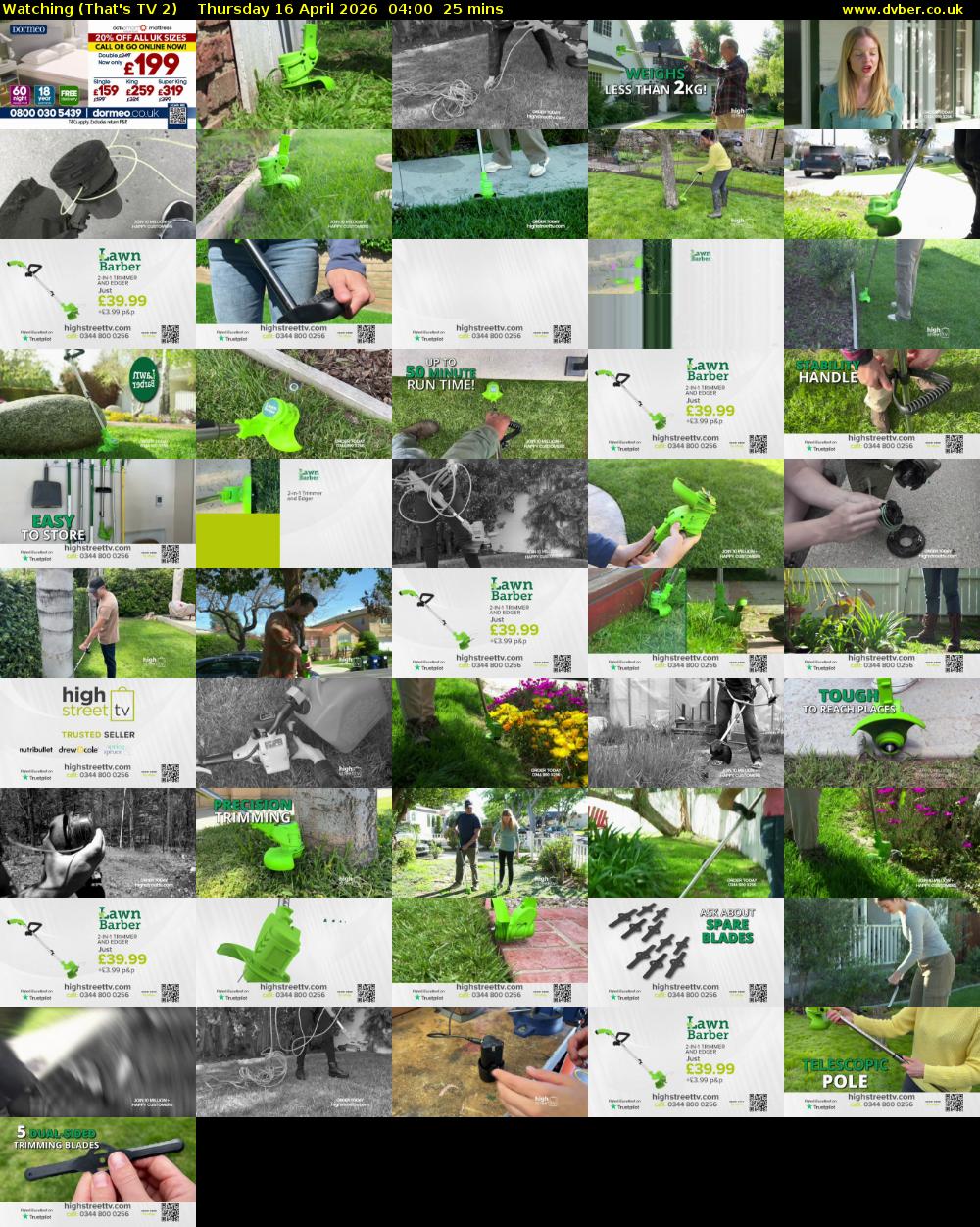 Watching (That's TV 2) Thursday 16 April 2026 04:00 - 04:25