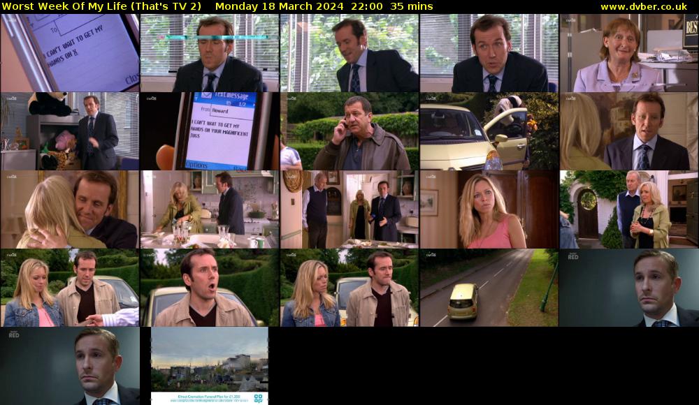 Worst Week Of My Life (That's TV 2) Monday 18 March 2024 22:00 - 22:35