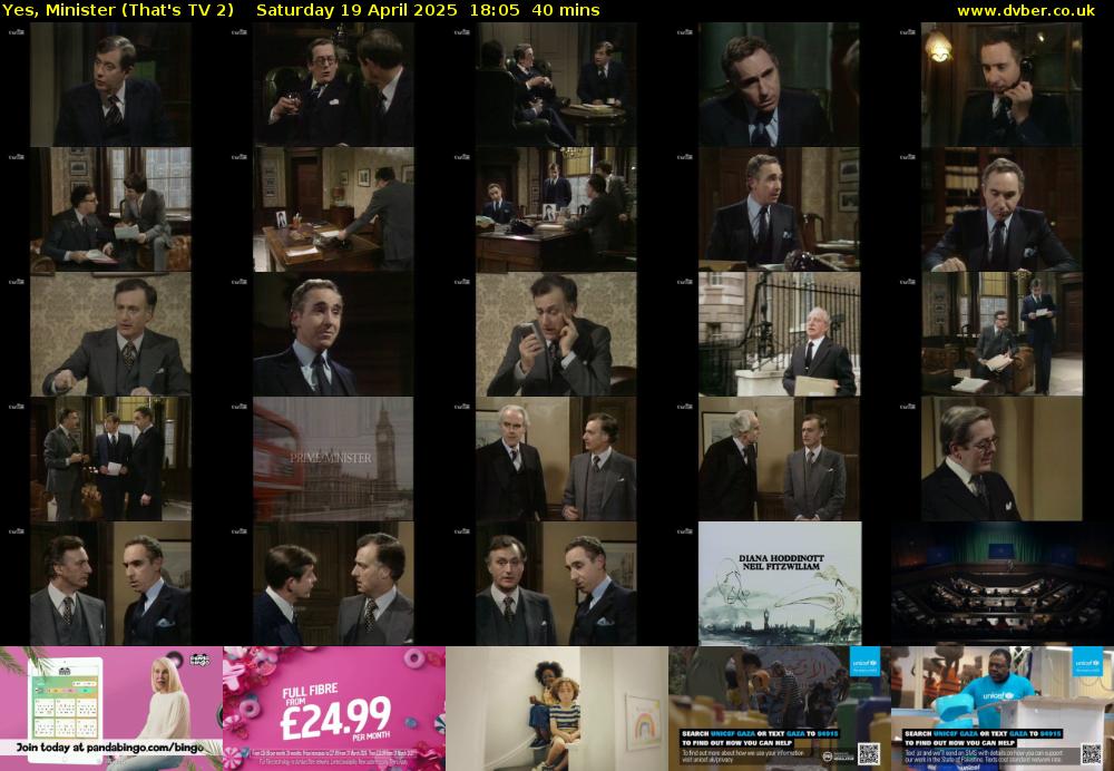 Yes, Minister (That's TV 2) Saturday 19 April 2025 18:05 - 18:45