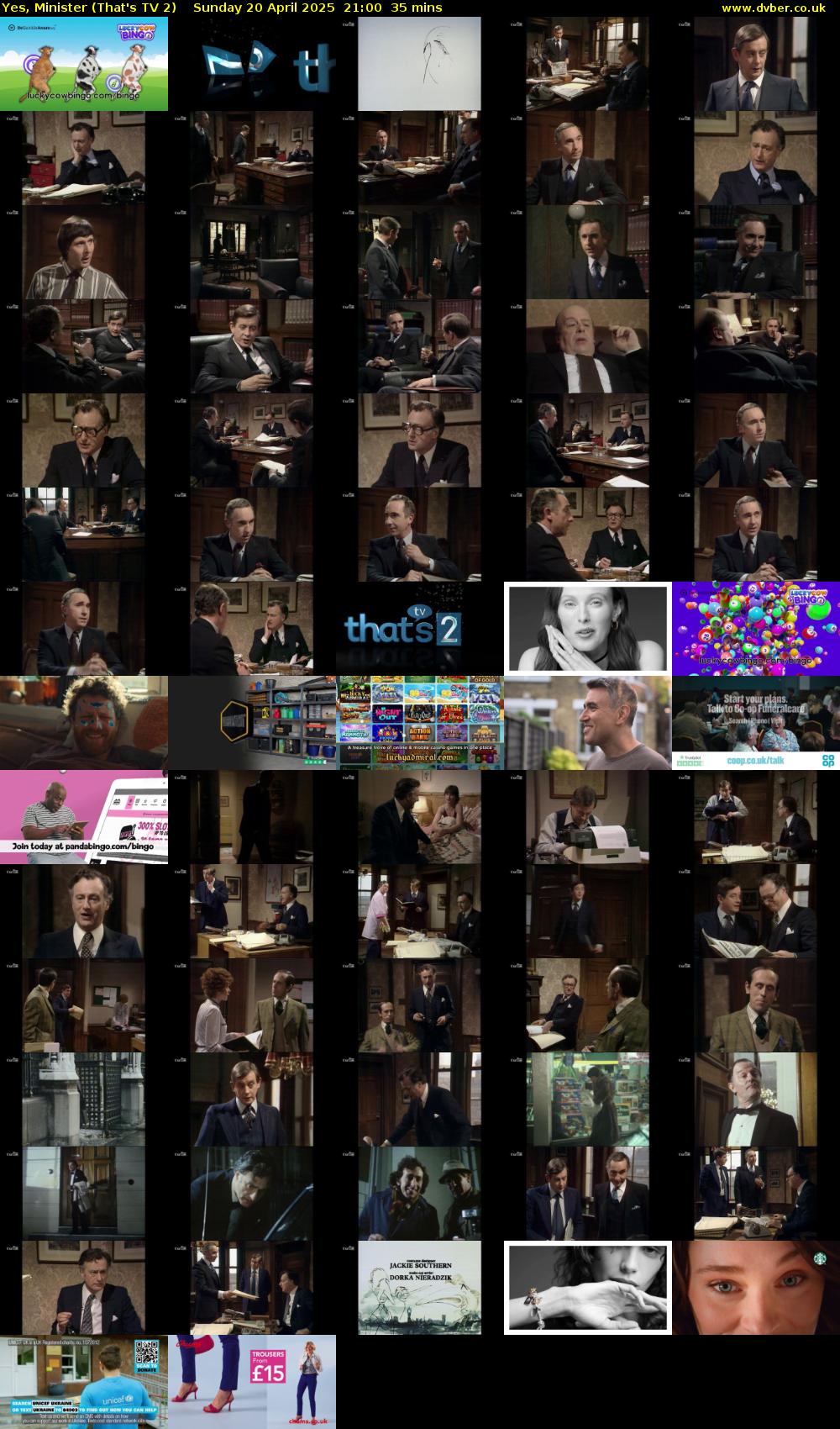 Yes, Minister (That's TV 2) Sunday 20 April 2025 21:00 - 21:35