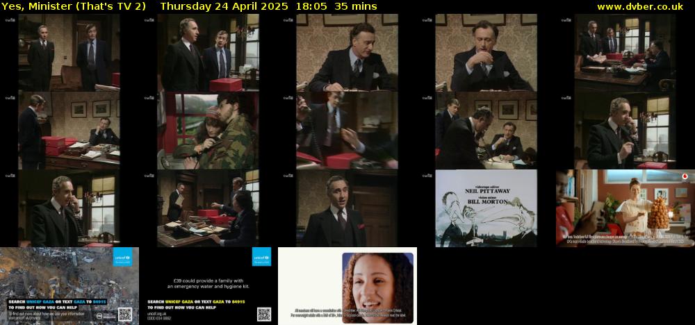 Yes, Minister (That's TV 2) Thursday 24 April 2025 18:05 - 18:40