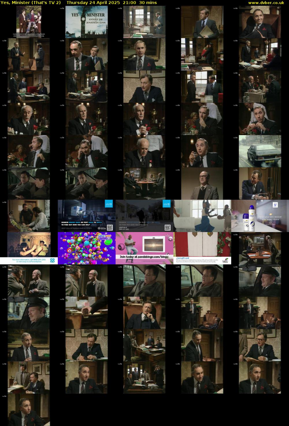 Yes, Minister (That's TV 2) Thursday 24 April 2025 21:00 - 21:30