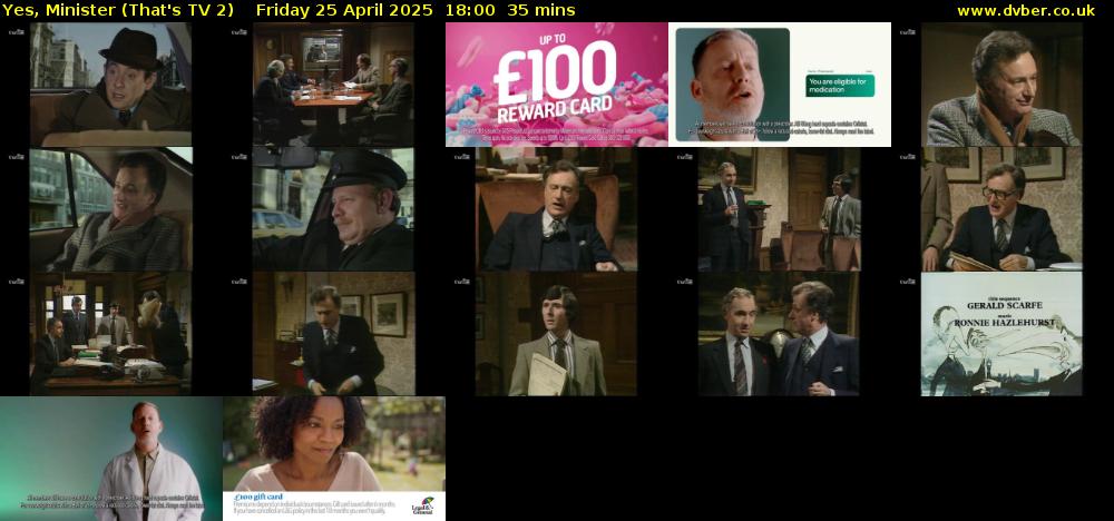 Yes, Minister (That's TV 2) Friday 25 April 2025 18:00 - 18:35