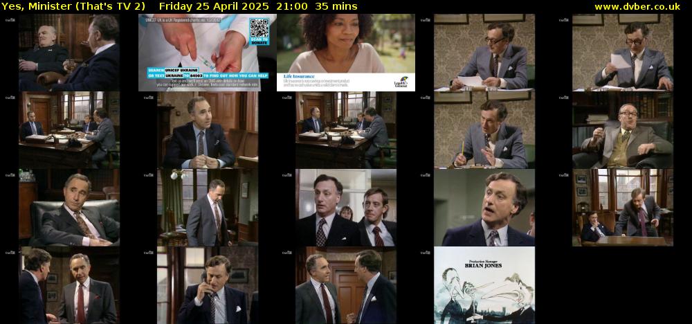 Yes, Minister (That's TV 2) Friday 25 April 2025 21:00 - 21:35