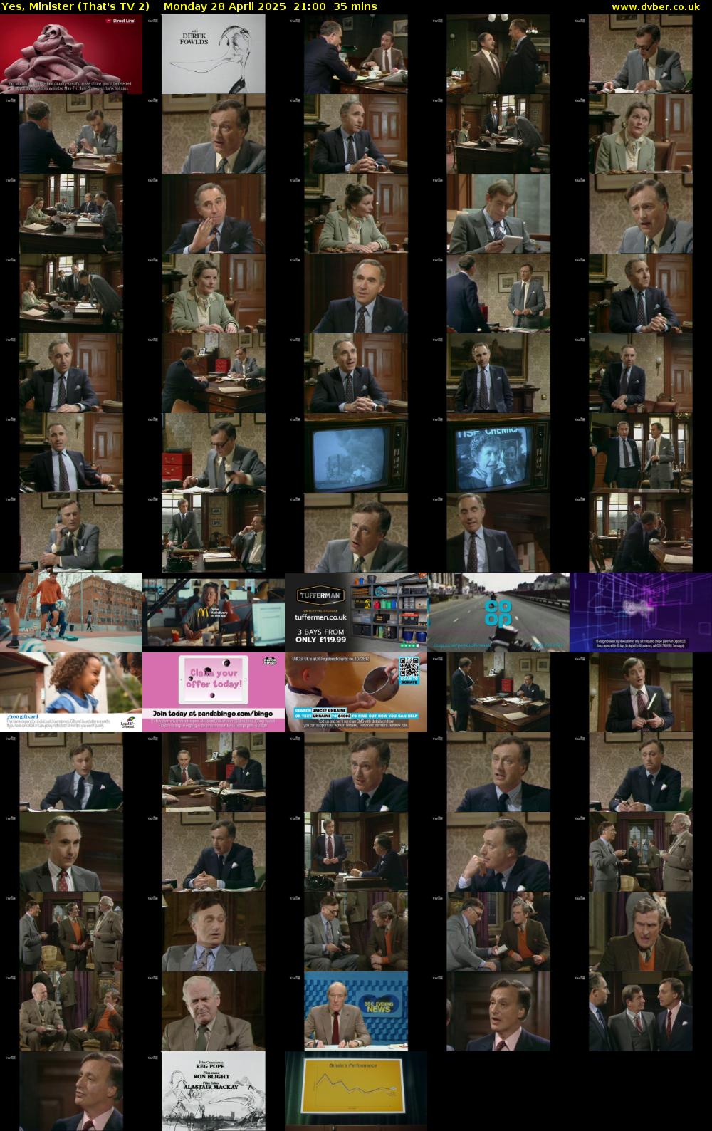 Yes, Minister (That's TV 2) Monday 28 April 2025 21:00 - 21:35