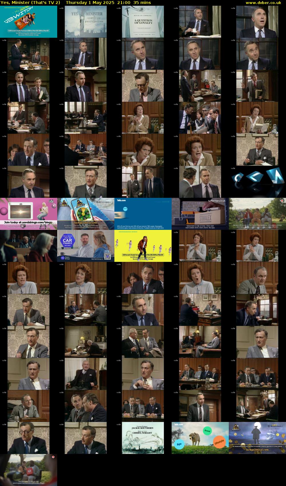 Yes, Minister (That's TV 2) Thursday 1 May 2025 21:00 - 21:35