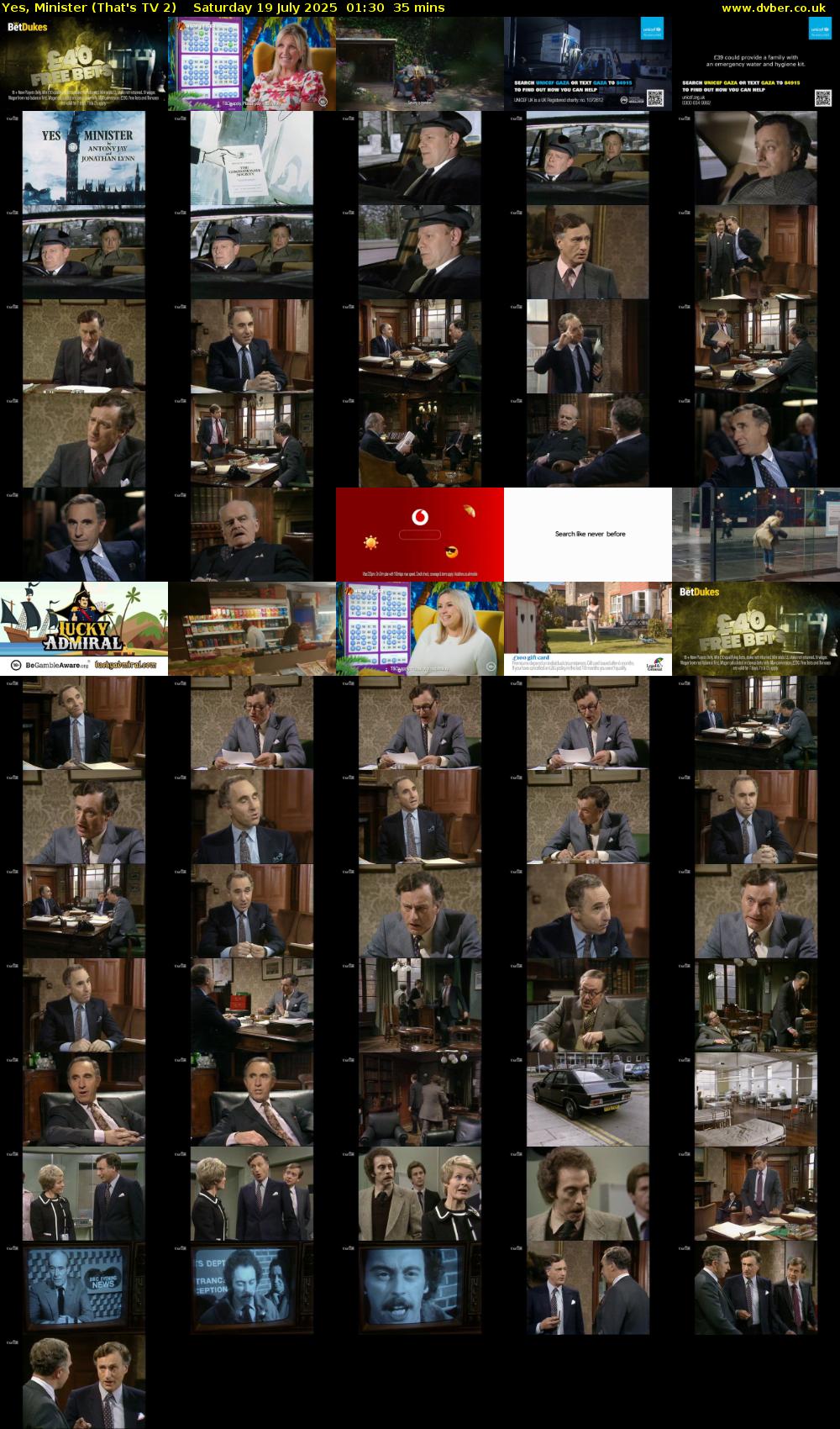Yes, Minister (That's TV 2) Saturday 19 July 2025 01:30 - 02:05