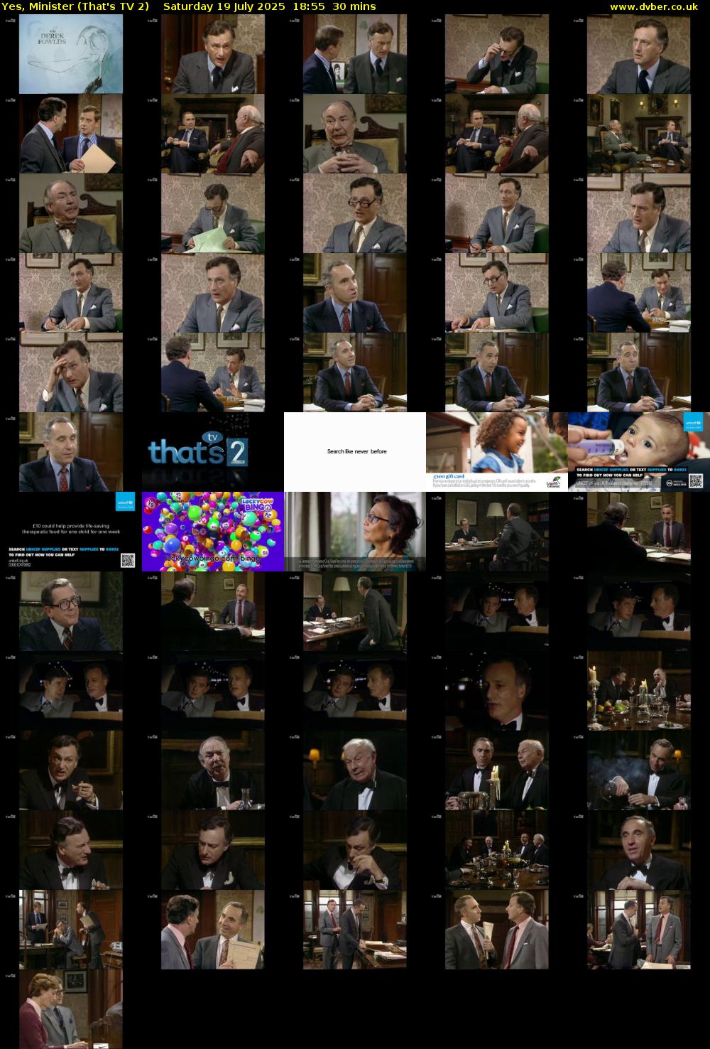 Yes, Minister (That's TV 2) Saturday 19 July 2025 18:55 - 19:25