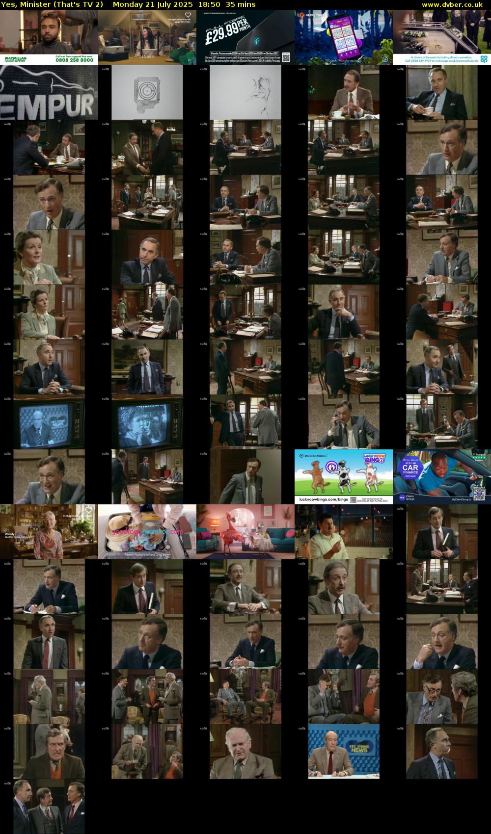 Yes, Minister (That's TV 2) Monday 21 July 2025 18:50 - 19:25