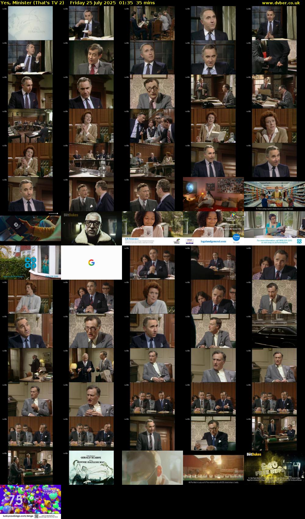 Yes, Minister (That's TV 2) Friday 25 July 2025 01:35 - 02:10