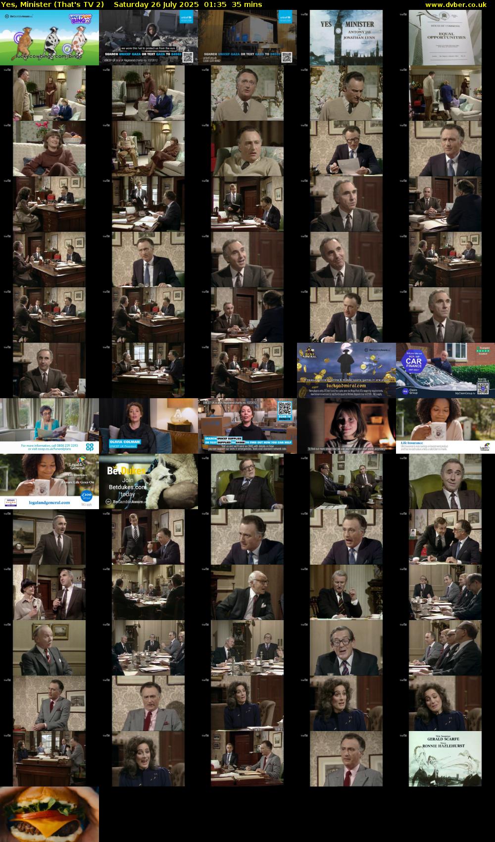 Yes, Minister (That's TV 2) Saturday 26 July 2025 01:35 - 02:10