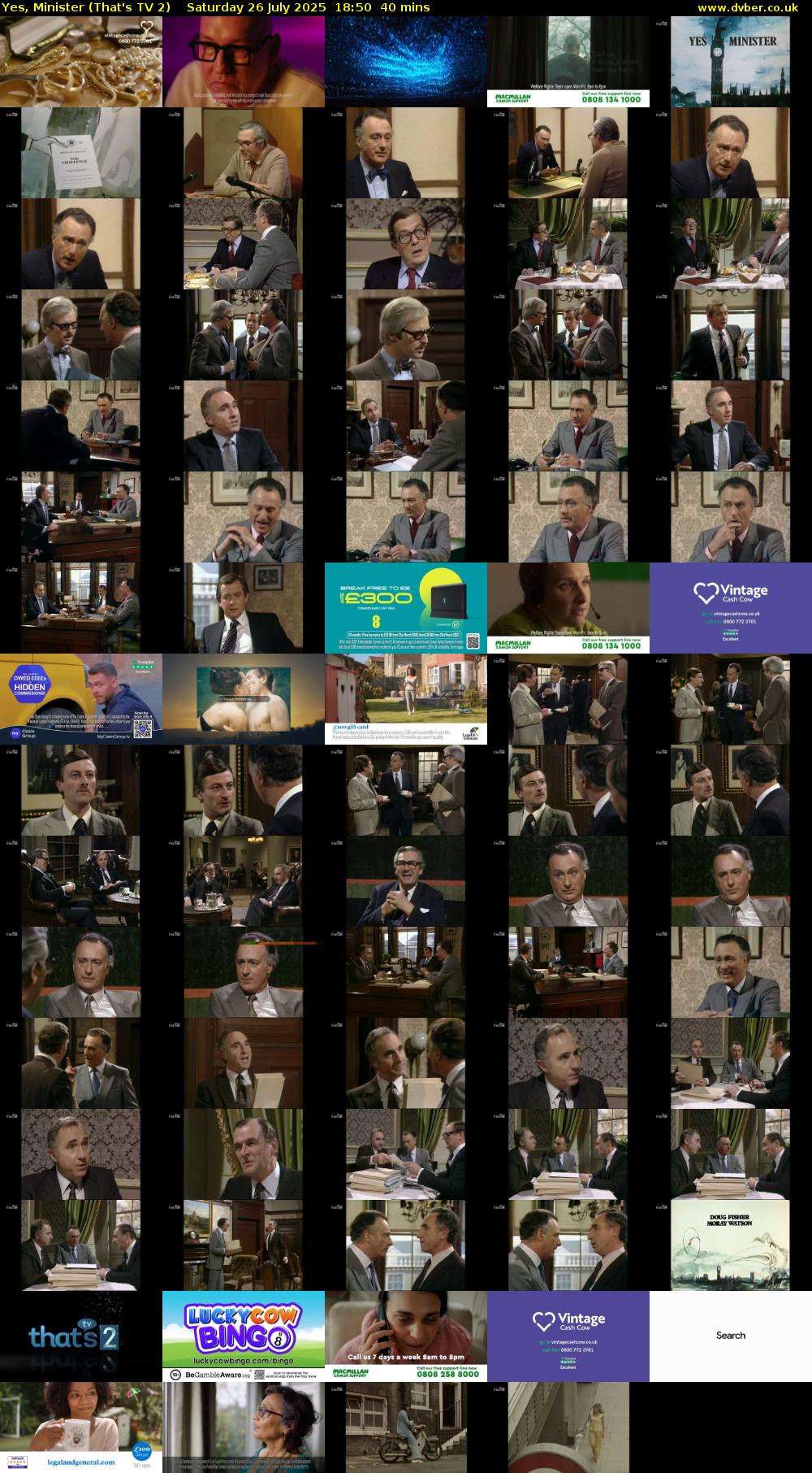 Yes, Minister (That's TV 2) Saturday 26 July 2025 18:50 - 19:30