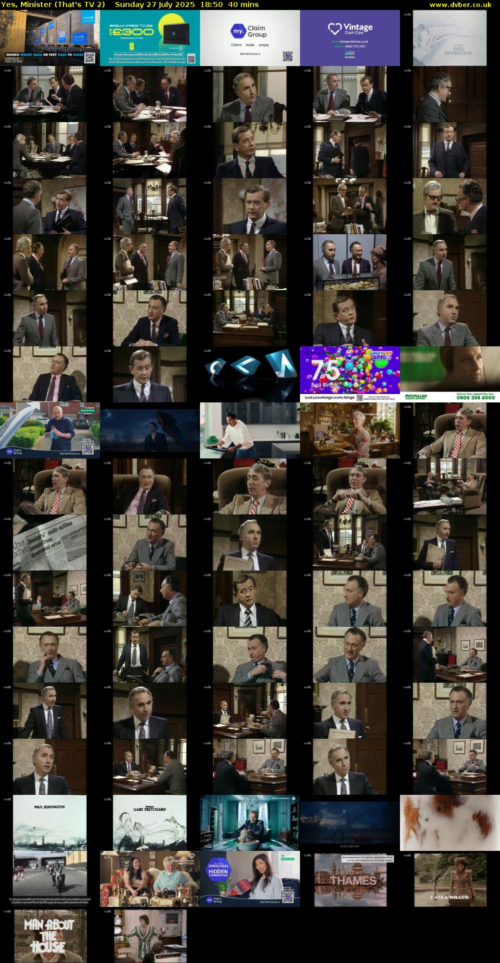 Yes, Minister (That's TV 2) Sunday 27 July 2025 18:50 - 19:30