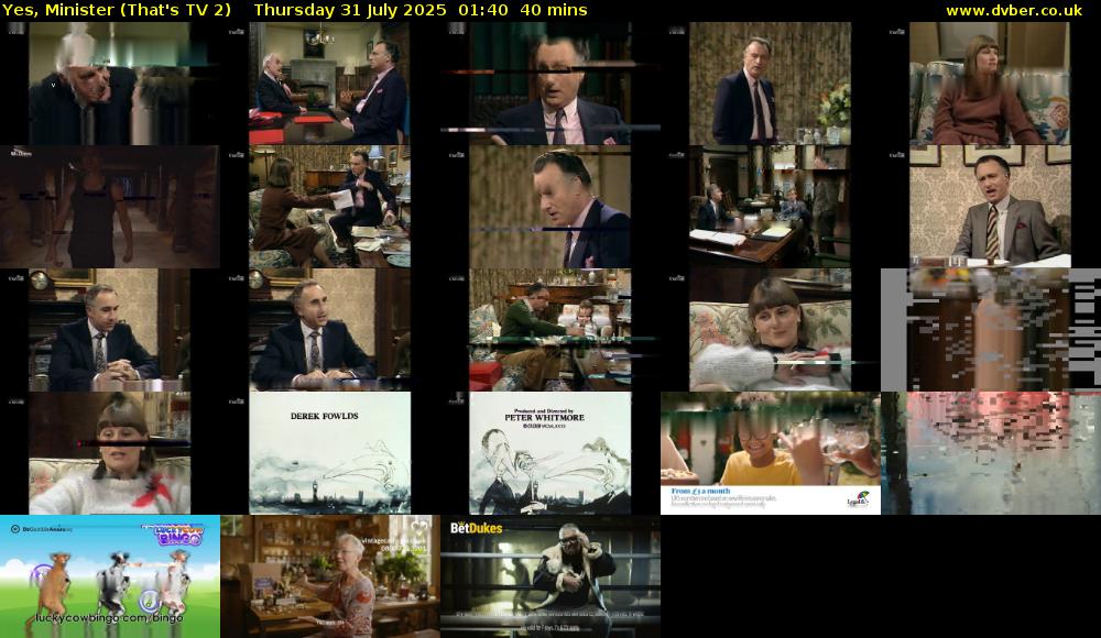 Yes, Minister (That's TV 2) Thursday 31 July 2025 01:40 - 02:20