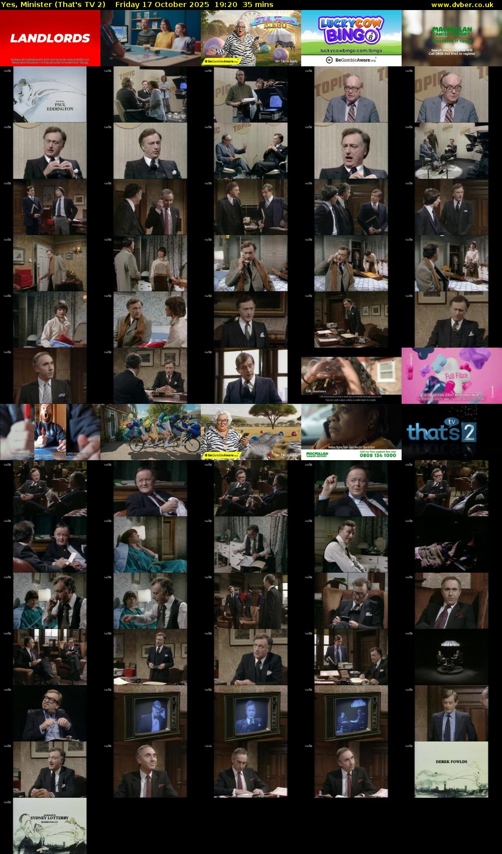 Yes, Minister (That's TV 2) Friday 17 October 2025 19:20 - 19:55