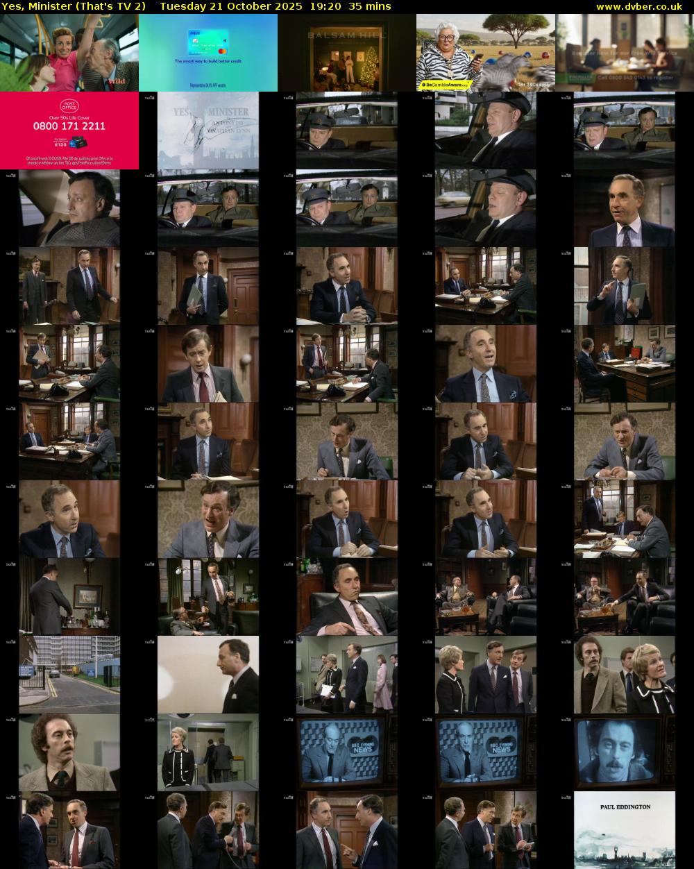 Yes, Minister (That's TV 2) Tuesday 21 October 2025 19:20 - 19:55