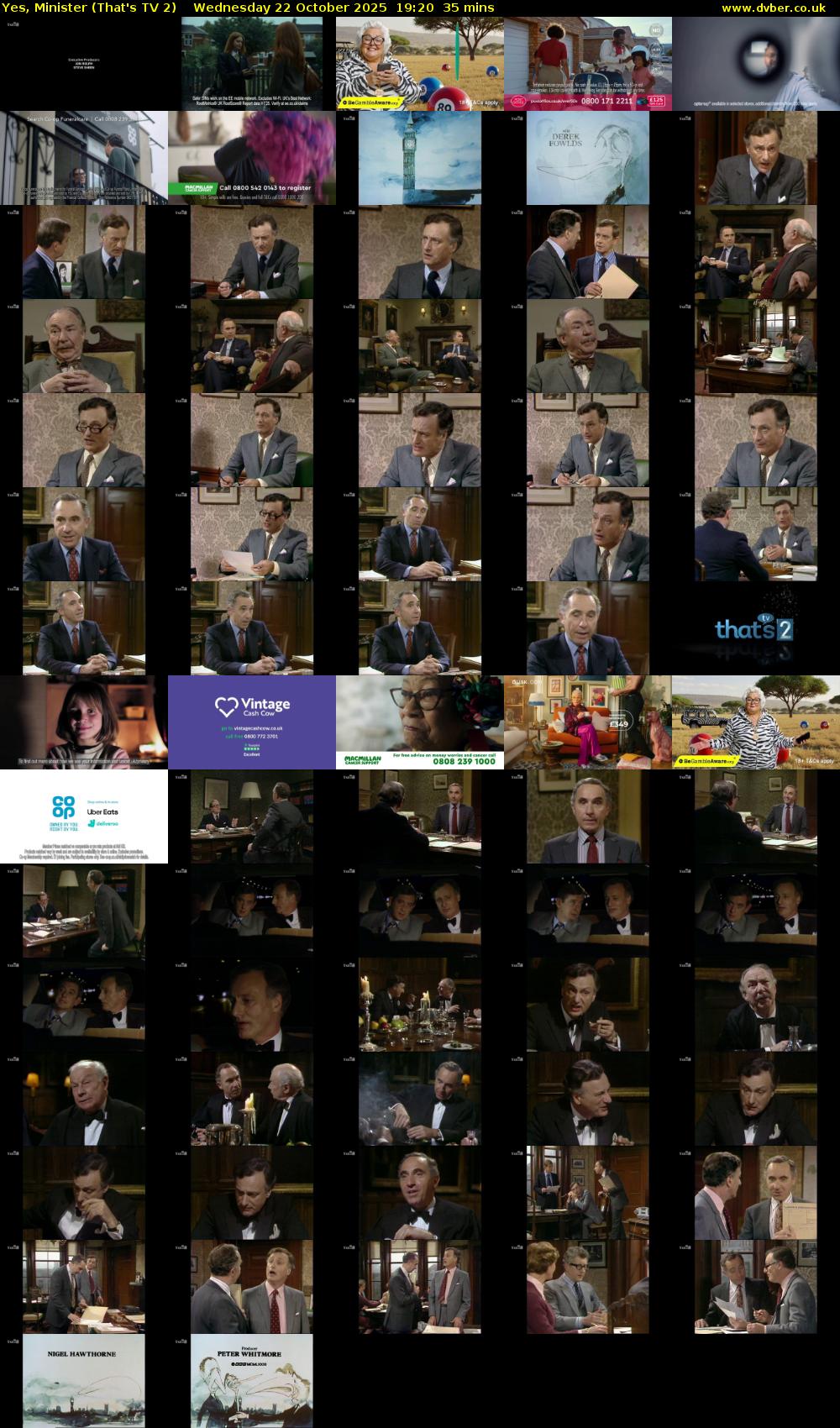 Yes, Minister (That's TV 2) Wednesday 22 October 2025 19:20 - 19:55
