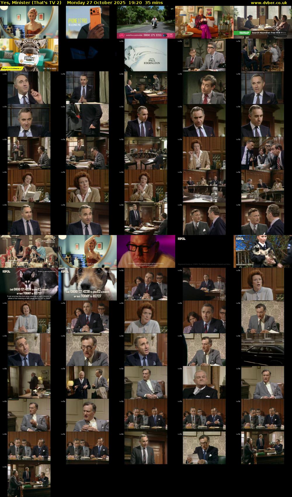Yes, Minister (That's TV 2) Monday 27 October 2025 19:20 - 19:55