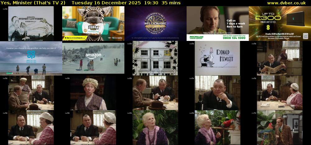 Yes, Minister (That's TV 2) Tuesday 16 December 2025 19:30 - 20:05