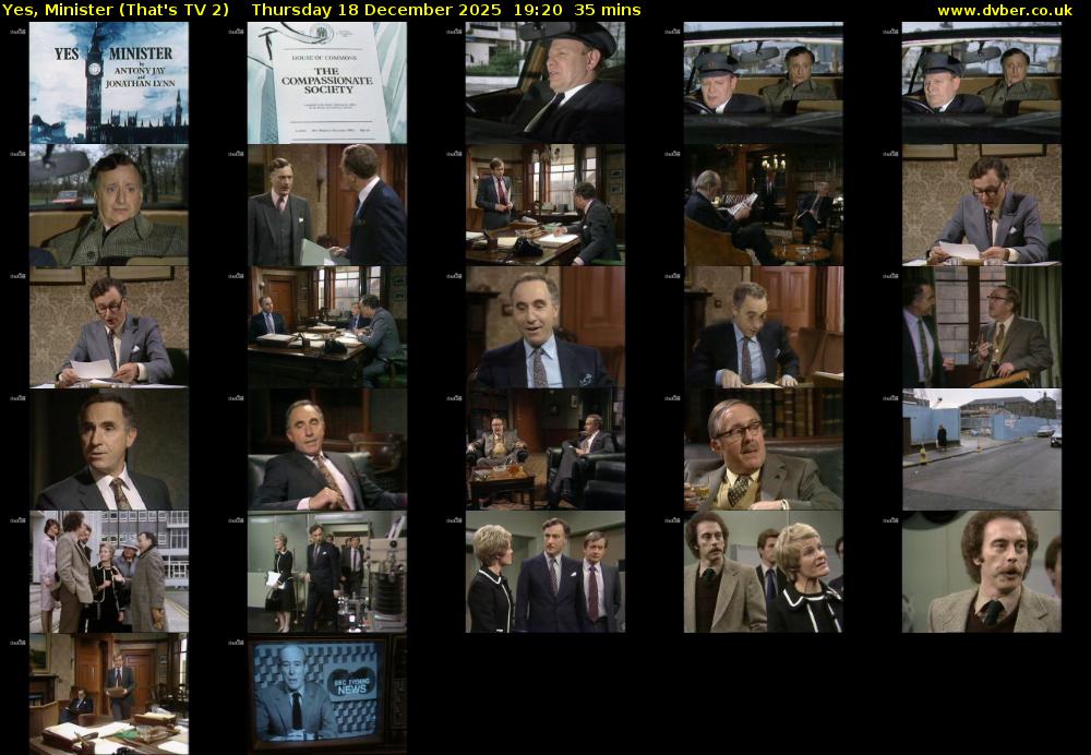 Yes, Minister (That's TV 2) Thursday 18 December 2025 19:20 - 19:55
