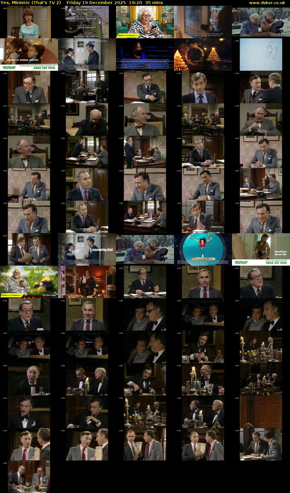 Yes, Minister (That's TV 2) Friday 19 December 2025 19:20 - 19:55