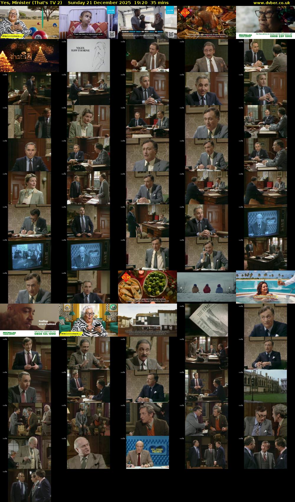 Yes, Minister (That's TV 2) Sunday 21 December 2025 19:20 - 19:55