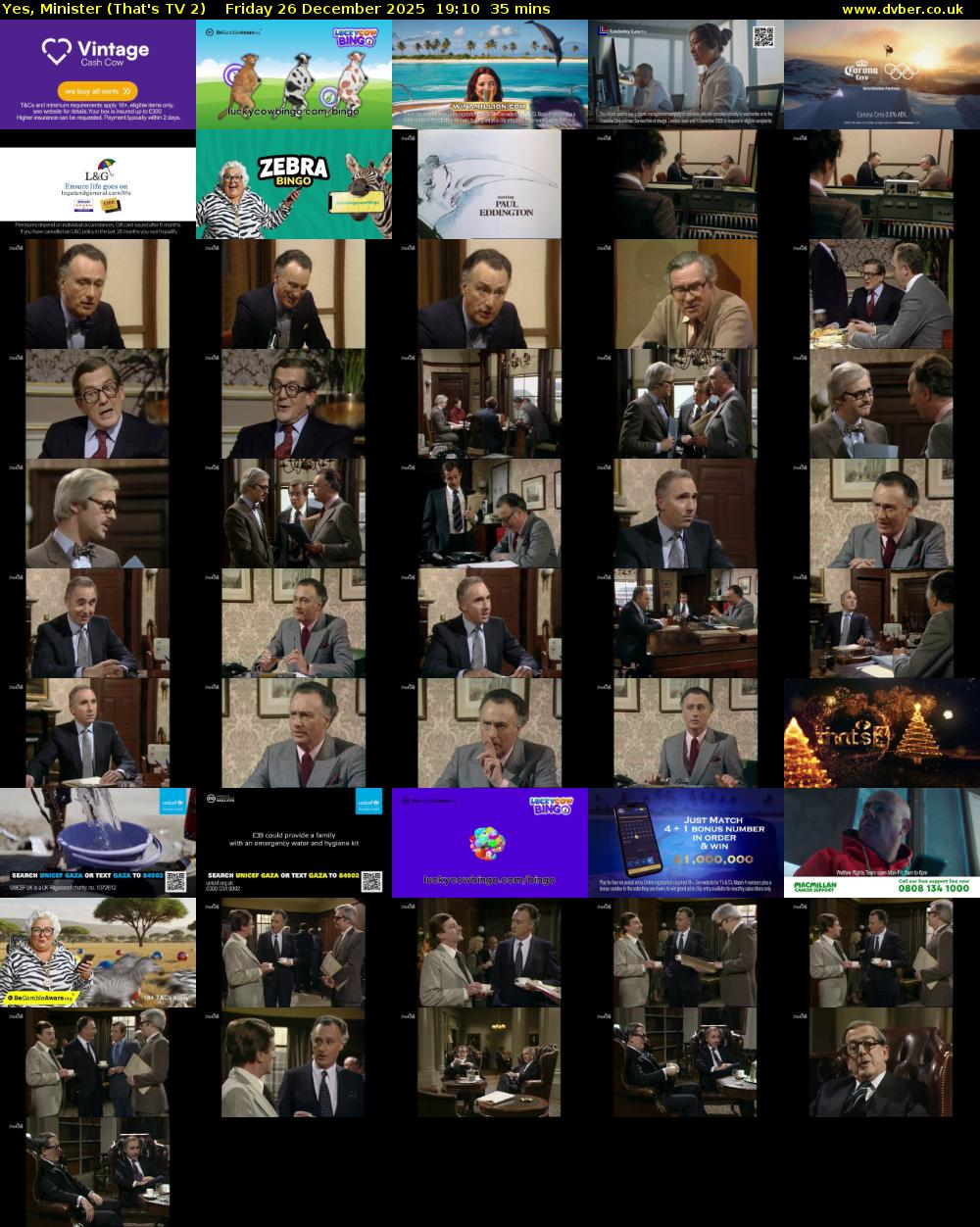 Yes, Minister (That's TV 2) Friday 26 December 2025 19:10 - 19:45