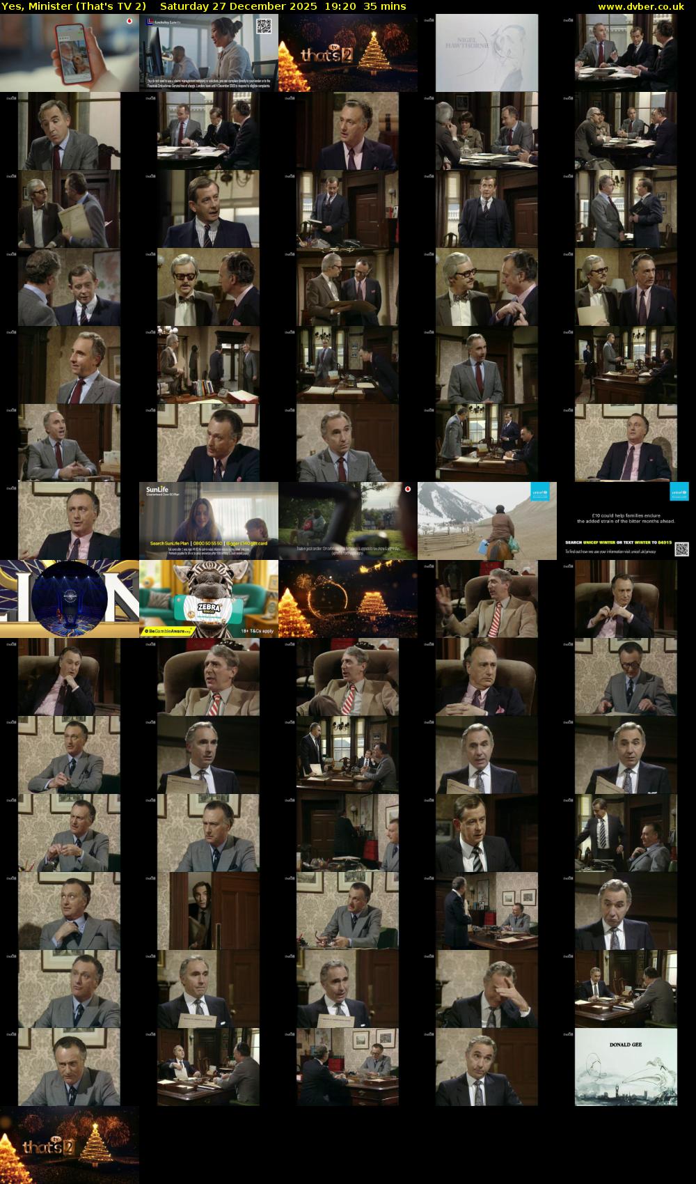 Yes, Minister (That's TV 2) Saturday 27 December 2025 19:20 - 19:55