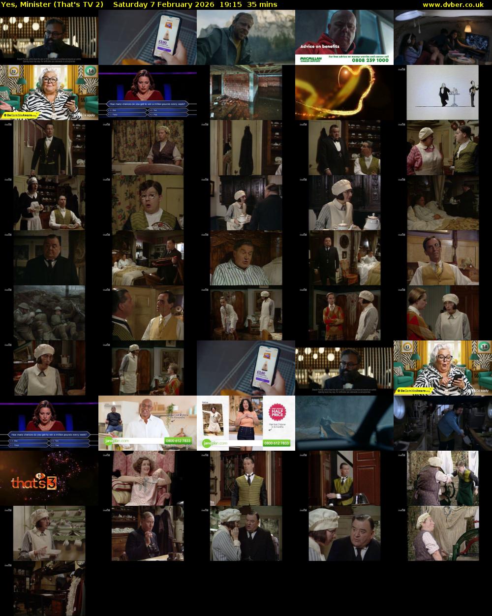 Yes, Minister (That's TV 2) Saturday 7 February 2026 19:15 - 19:50