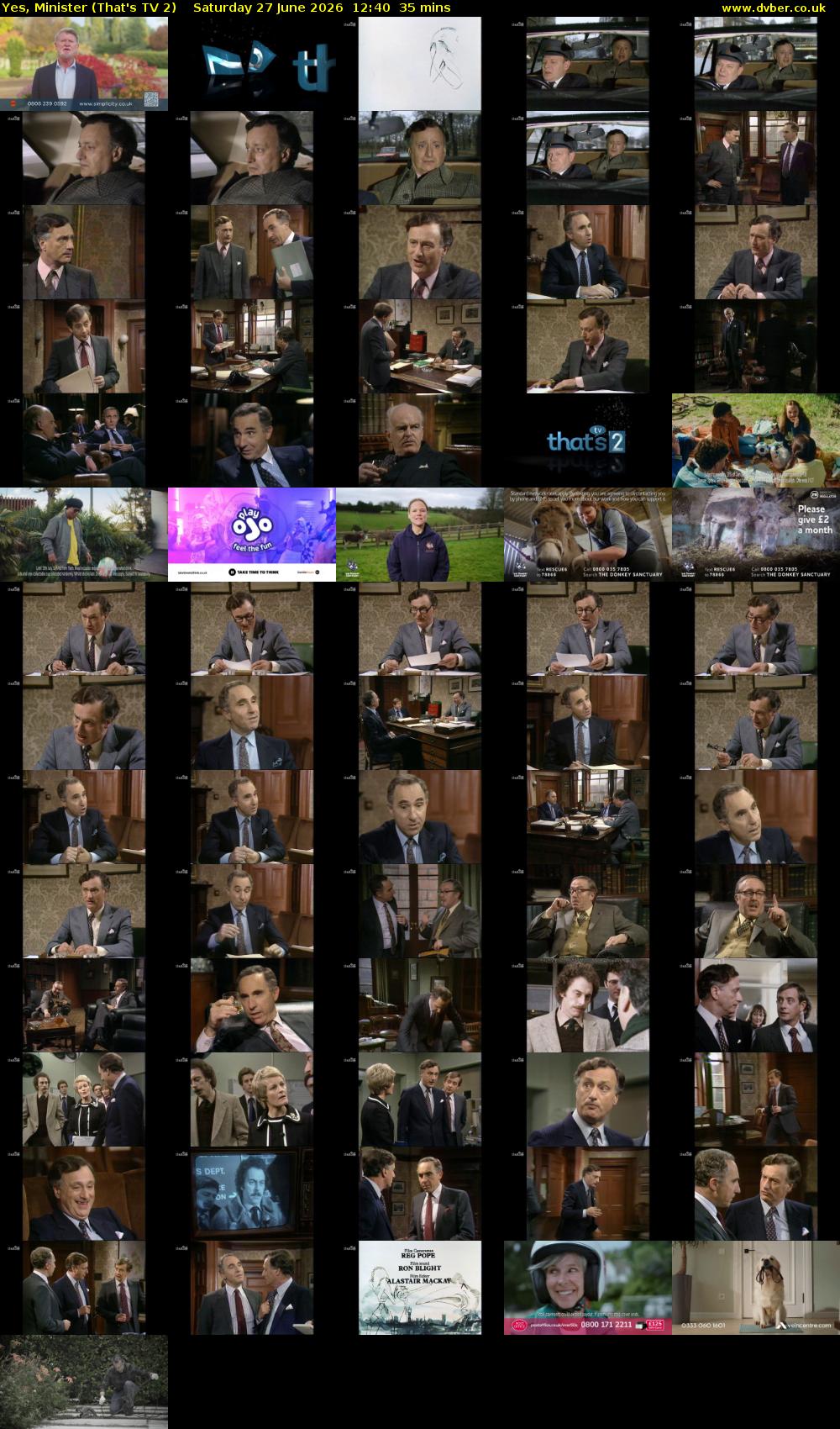 Yes, Minister (That's TV 2) Saturday 27 June 2026 12:40 - 13:15