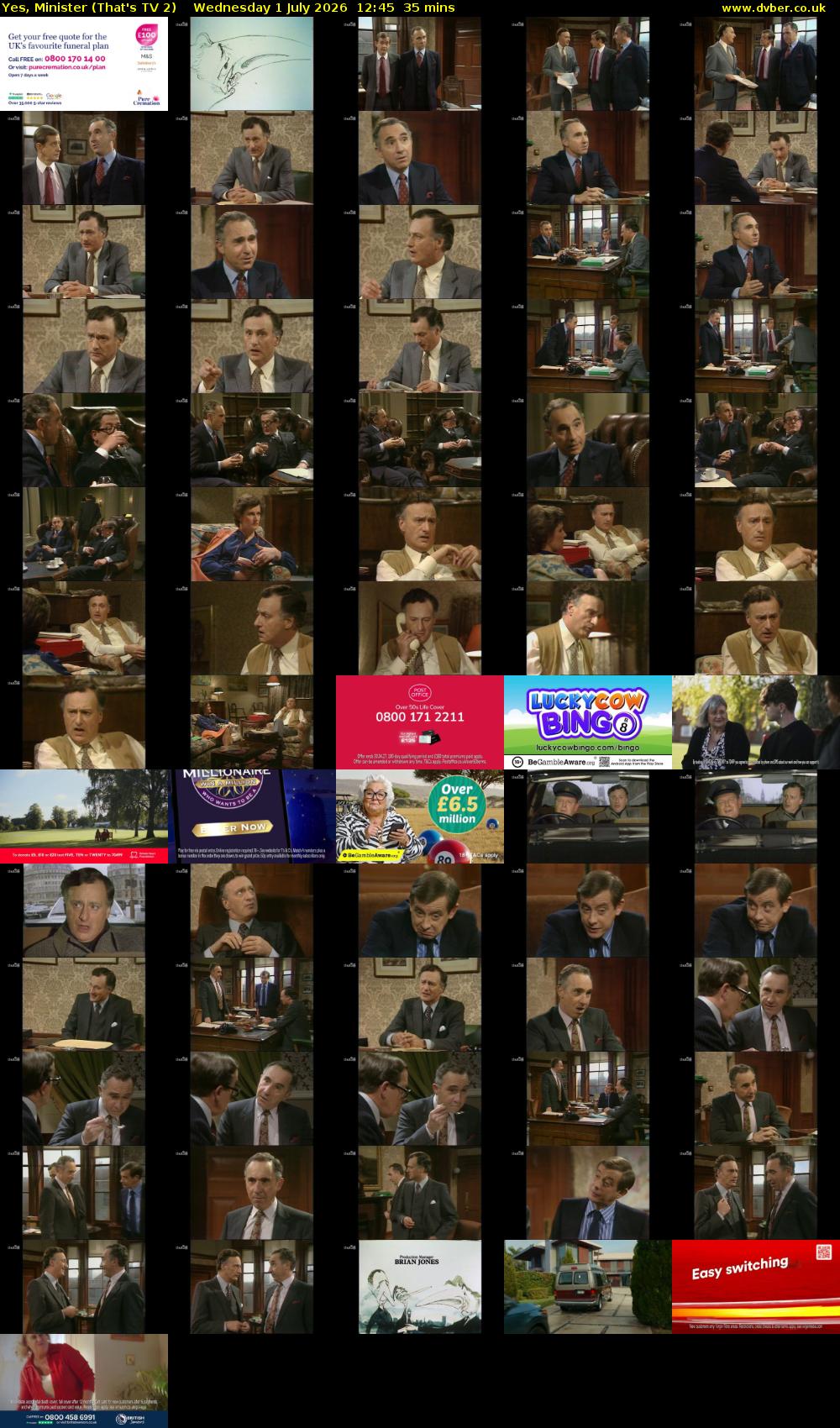 Yes, Minister (That's TV 2) Wednesday 1 July 2026 12:45 - 13:20