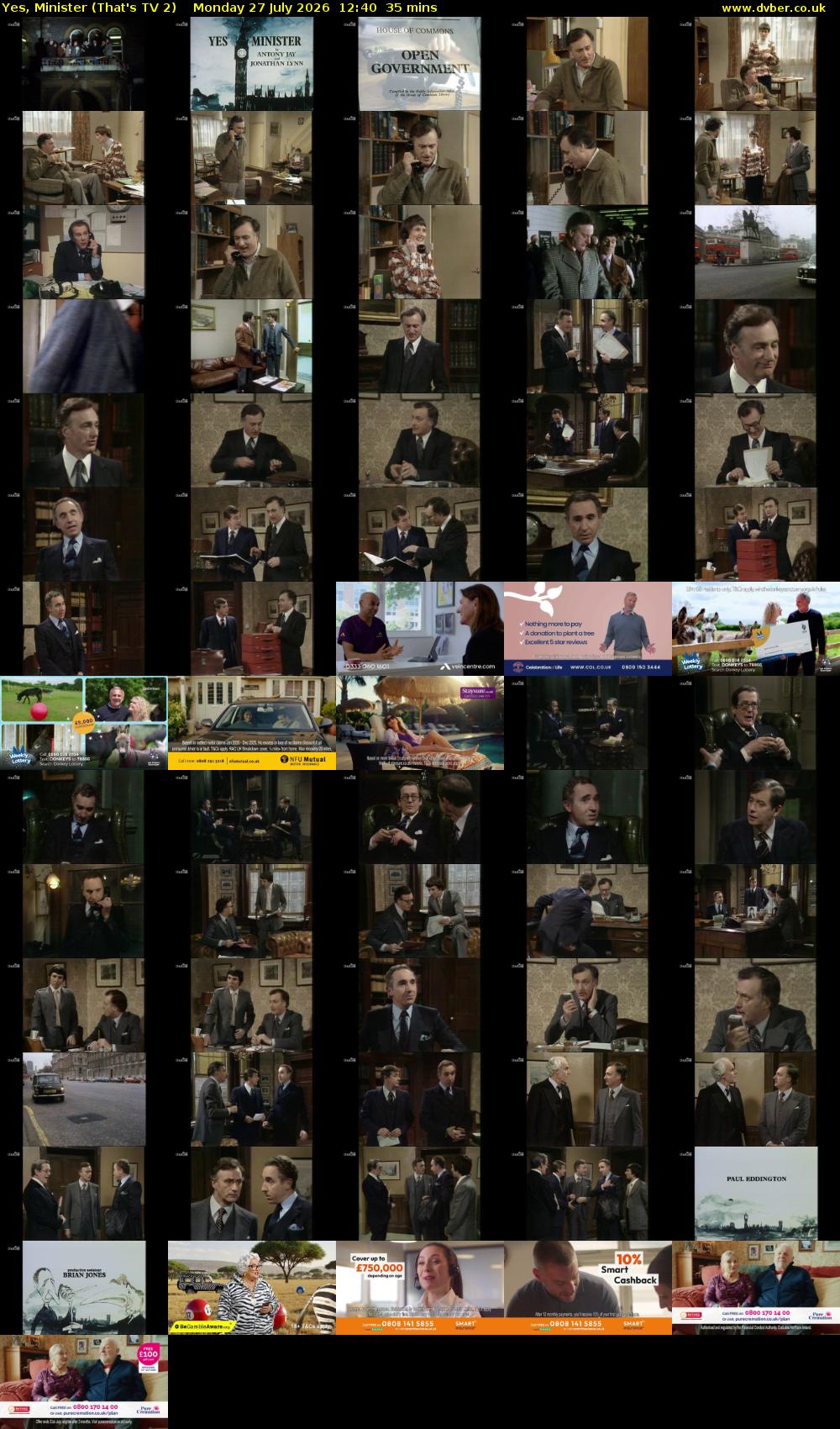 Yes, Minister (That's TV 2) Monday 27 July 2026 12:40 - 13:15