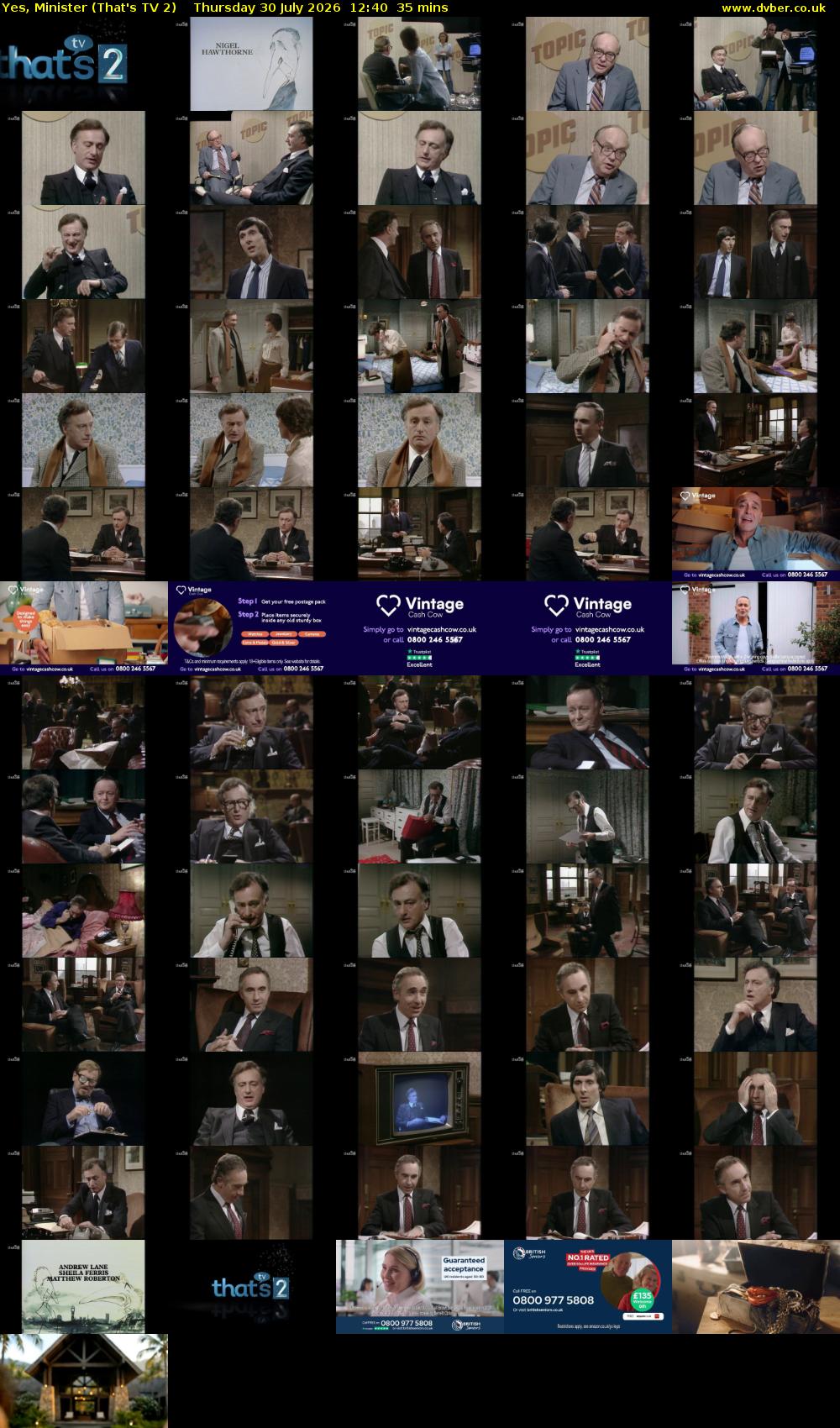 Yes, Minister (That's TV 2) Thursday 30 July 2026 12:40 - 13:15