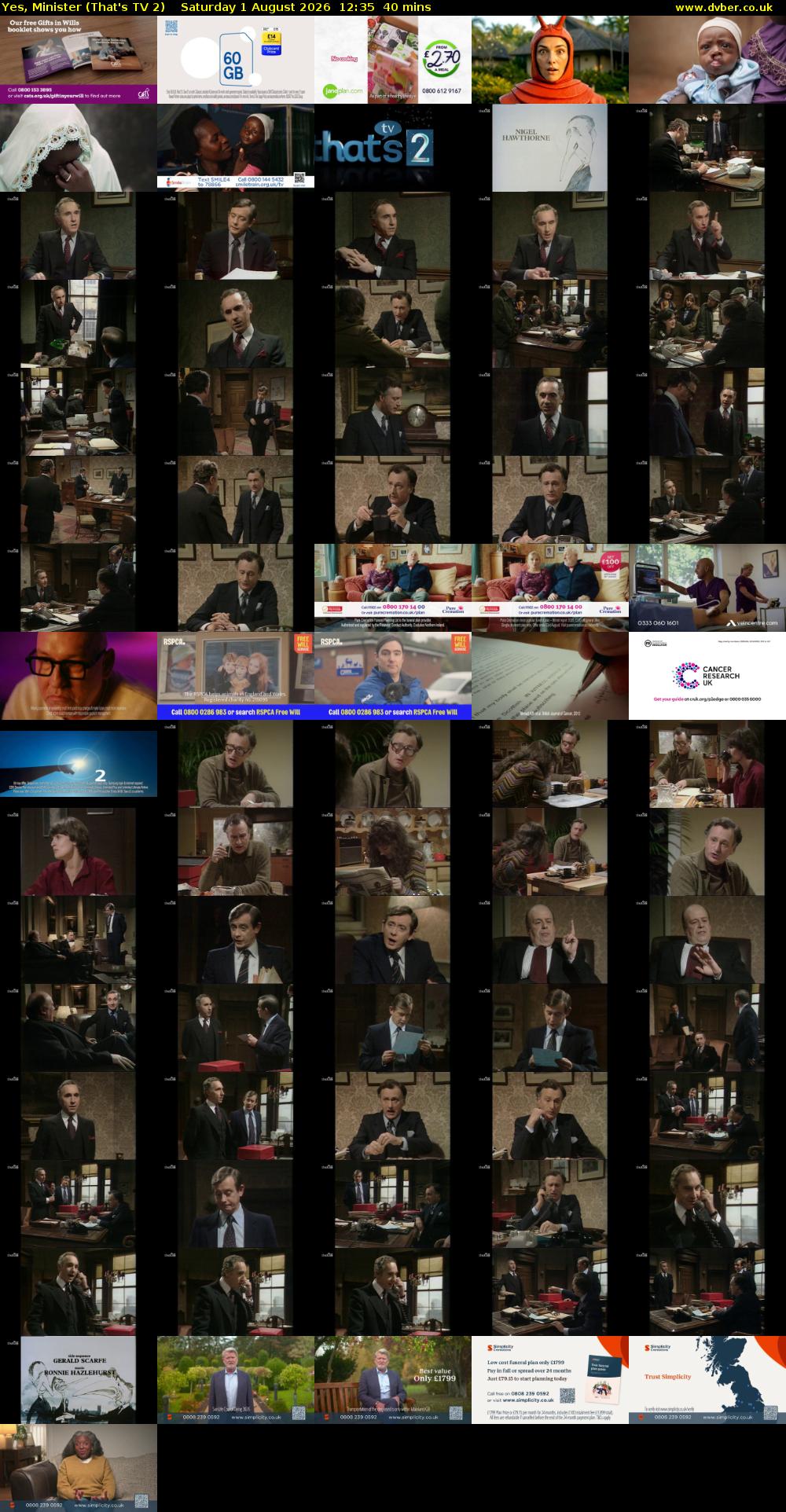 Yes, Minister (That's TV 2) Saturday 1 August 2026 12:35 - 13:15
