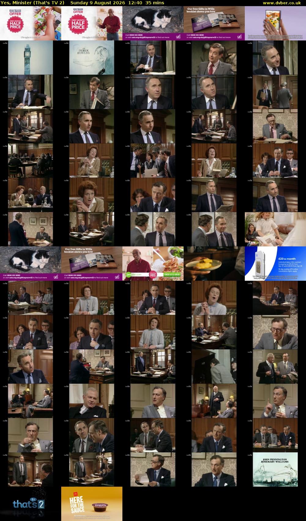 Yes, Minister (That's TV 2) Sunday 9 August 2026 12:40 - 13:15