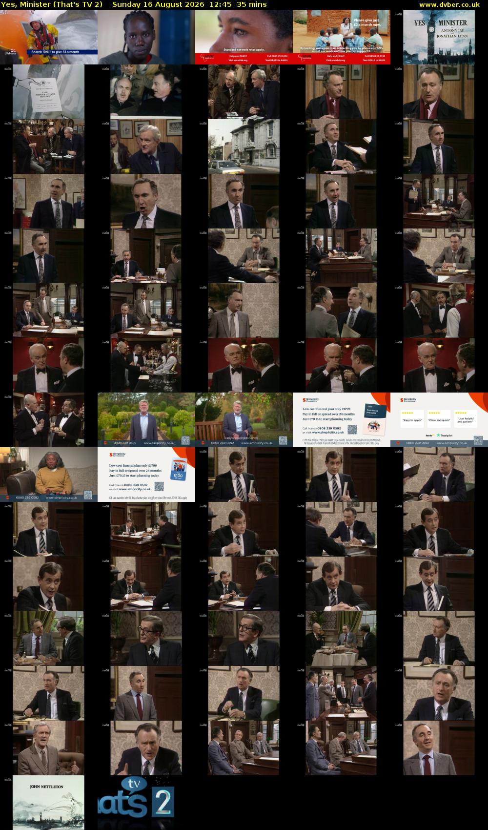 Yes, Minister (That's TV 2) Sunday 16 August 2026 12:45 - 13:20