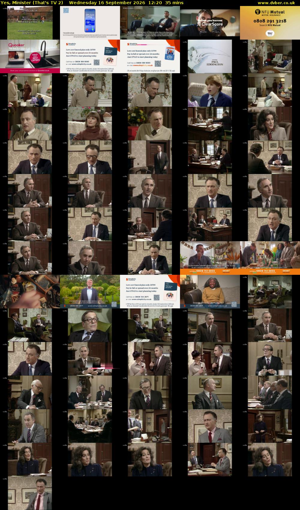 Yes, Minister (That's TV 2) Wednesday 16 September 2026 12:20 - 12:55