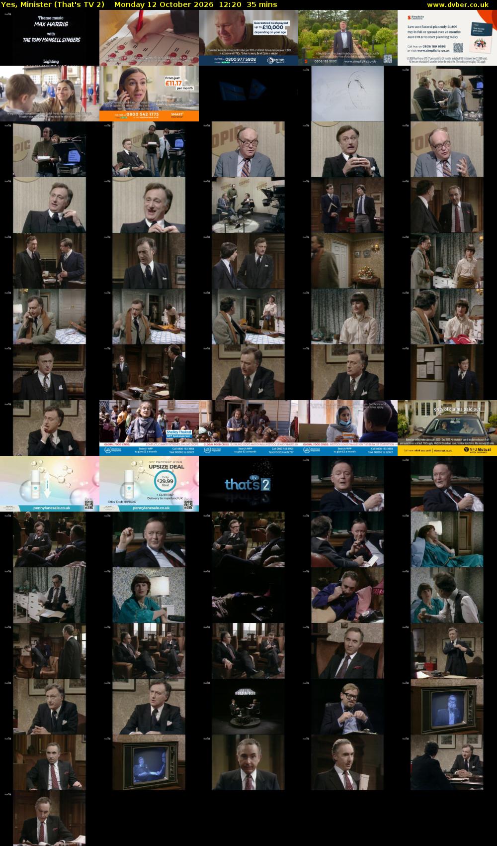 Yes, Minister (That's TV 2) Monday 12 October 2026 12:20 - 12:55