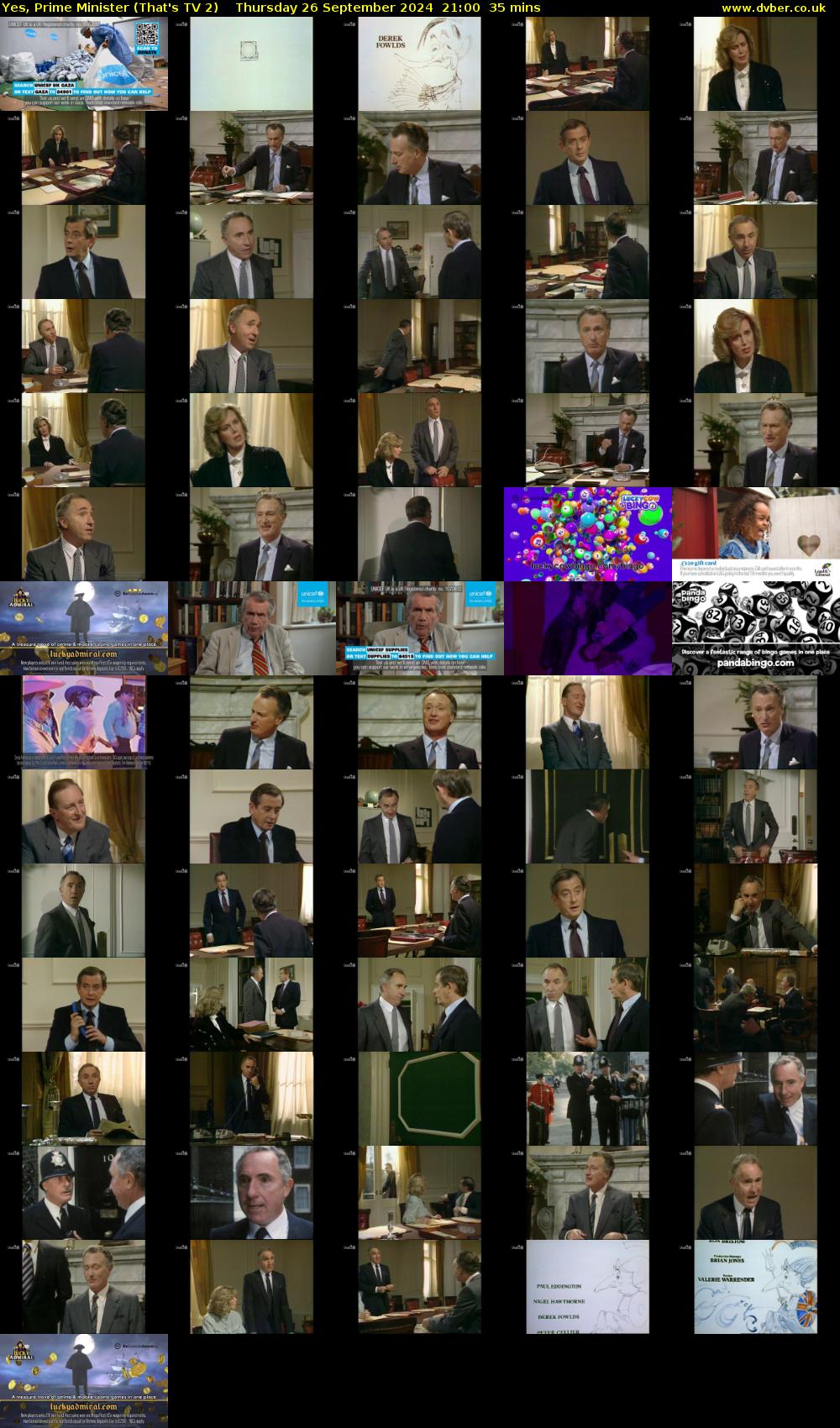 Yes, Prime Minister (That's TV 2) Thursday 26 September 2024 21:00 - 21:35