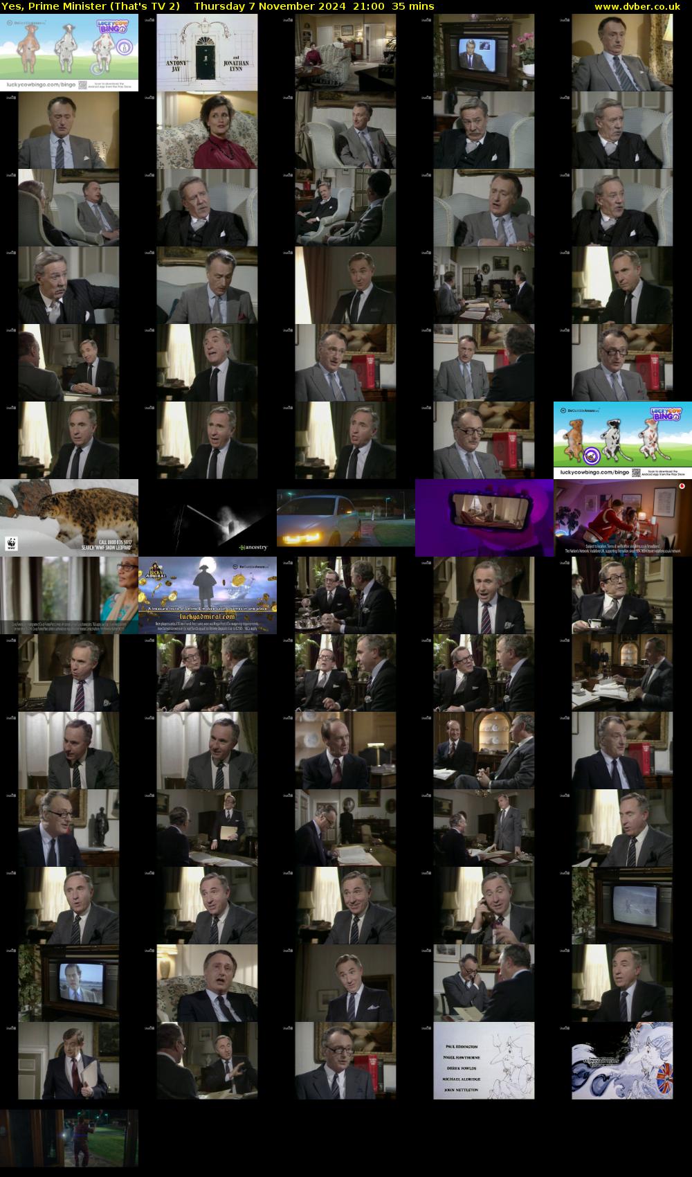 Yes, Prime Minister (That's TV 2) Thursday 7 November 2024 21:00 - 21:35