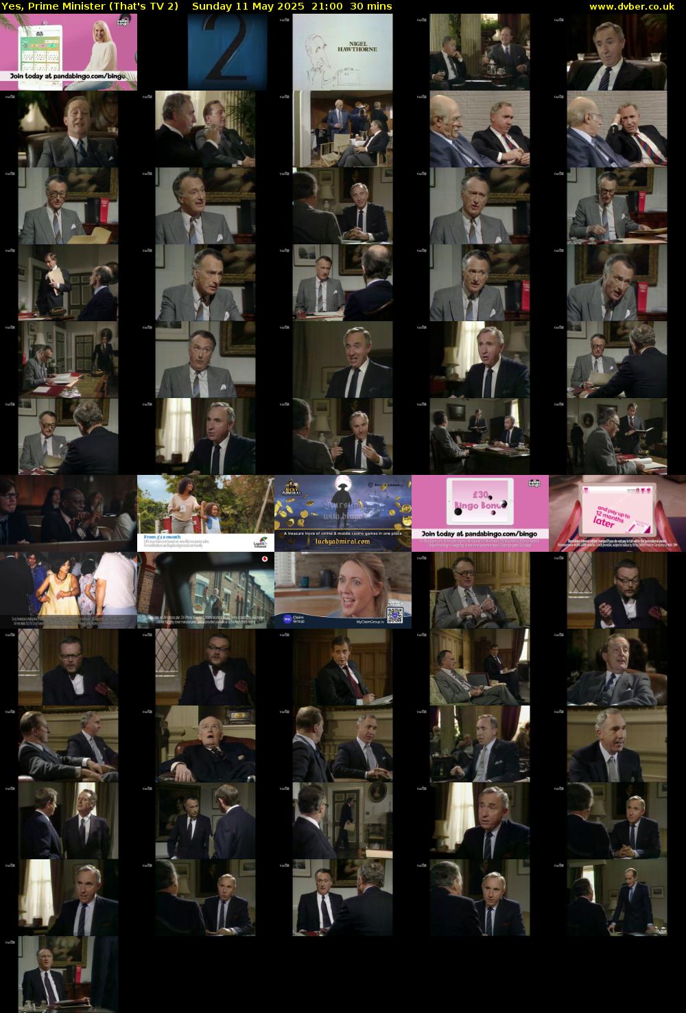 Yes, Prime Minister (That's TV 2) Sunday 11 May 2025 21:00 - 21:30